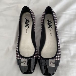 Anne Klein Sport black and white checked flats, size 11